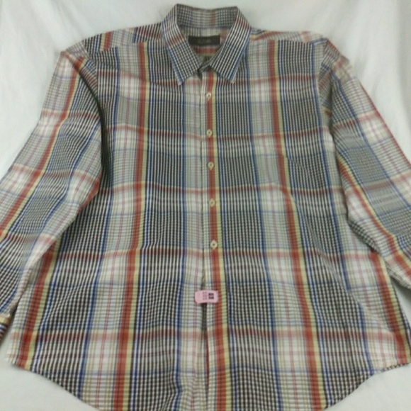 Tasso Elba Rust Blue checkered dressed 👕 - Picture 2 of 4